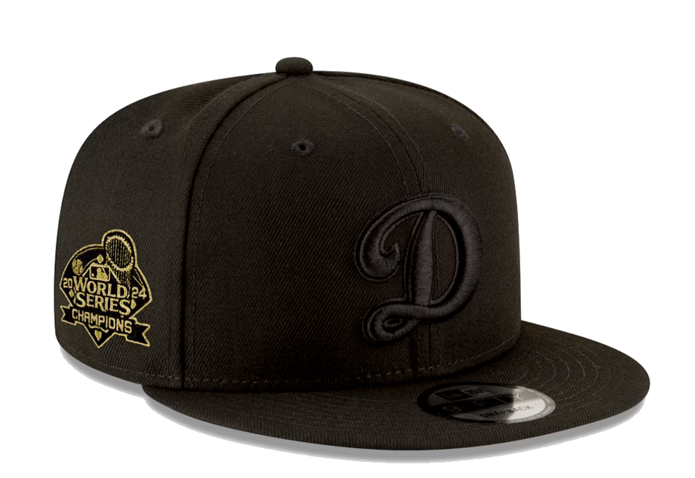 Los Angeles Dodgers New Era 2024 World Series Champions 59FIFTY Fitted Hat Black/Black/Gold Alt