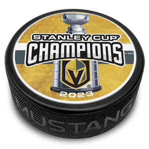 VEGAS GOLDEN KNIGHTS STANLEY CUP CHAMPIONS PUCK - 2023 CHAMPS