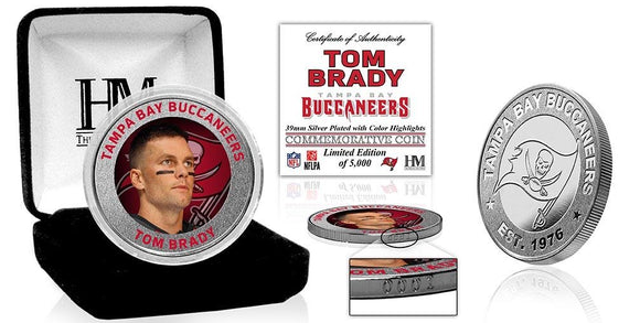 NFL Tampa Bay Buccaneers 39mm Silver Plated Tom Brady Coin