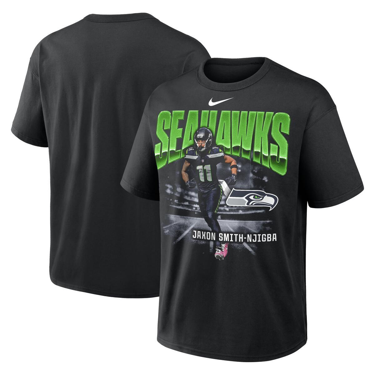 Jaxon Smith-Njigba Seattle Seahawks Nike Player Graphic Oversized Max90 T-Shirt - Black
