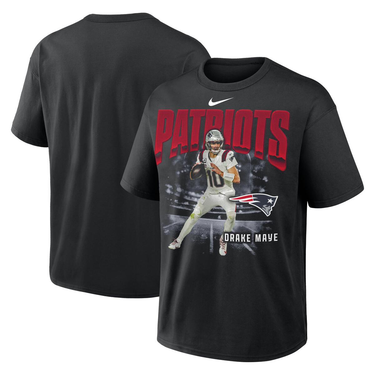 Drake Maye New England Patriots Nike Player Graphic Oversized Max90 T-Shirt - Black