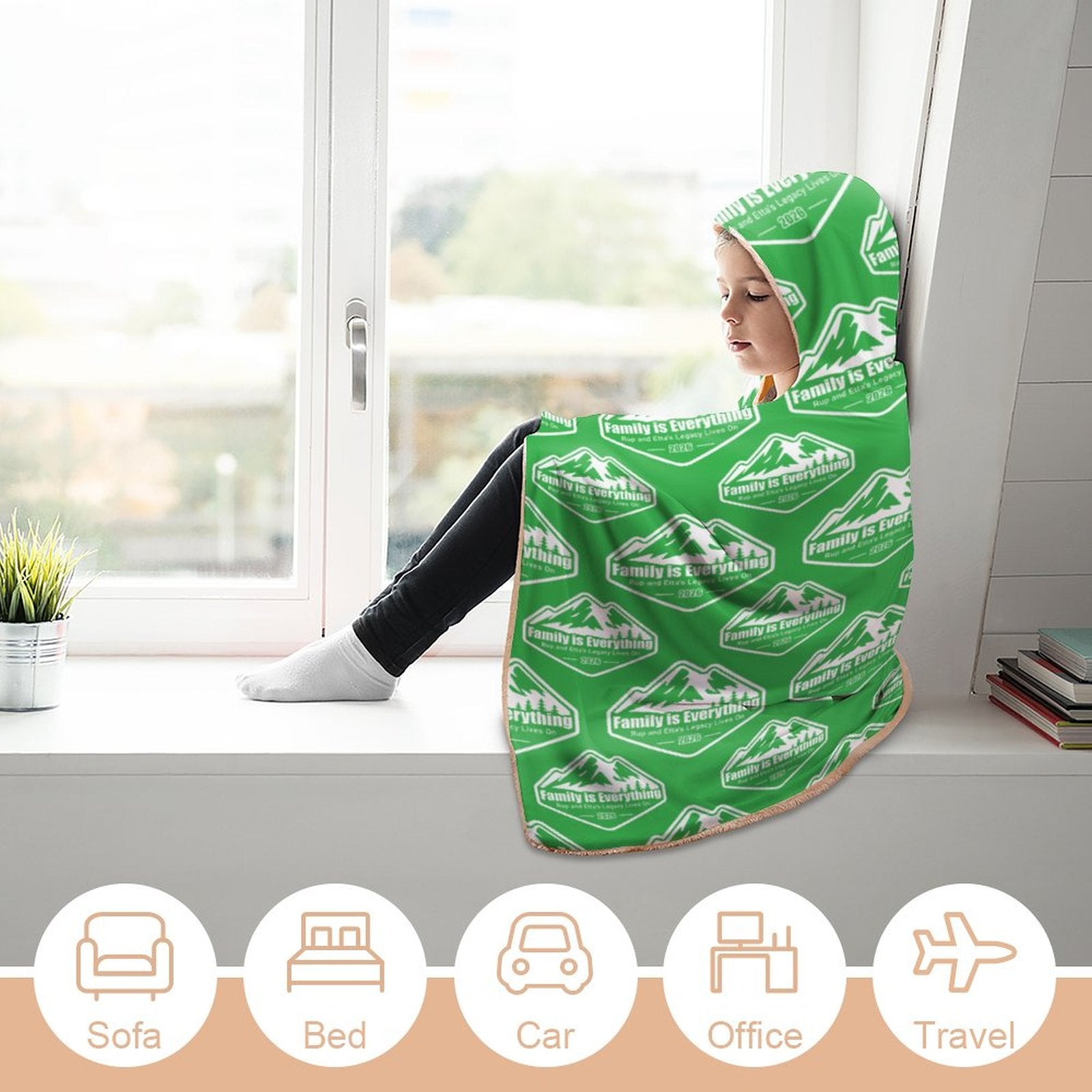Family Reunion Hooded Blanket Wrap Hooded Blanket-50"x60"/ 130x150cm