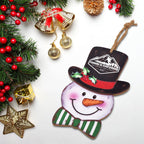 Reunion Wooden Christmas Snowman Ornament