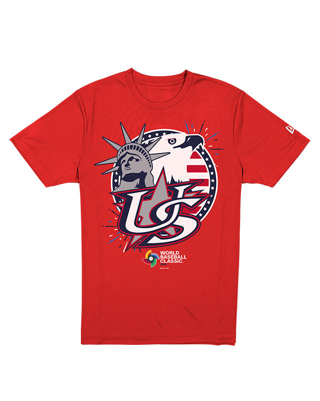 2026 Men's New Era Team USA World Baseball Classic Red T Shirt