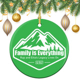 Reunion Round Christmas Ceramic Ornament (Glossy Surface)