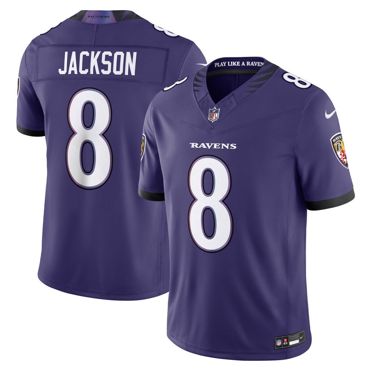 Lamar Jackson Baltimore Ravens Nike NFL Team Vapor F.U.S.E. Stitched Limited Jersey Home - Purple
