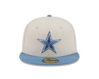 Dallas Cowboys New Era 2 Tone Color Pack Faded Denim Blue / Light Beige 59FIFTY Fitted