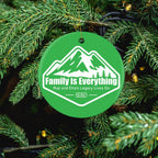 Reunion Round Christmas Ceramic Ornament (Glossy Surface)