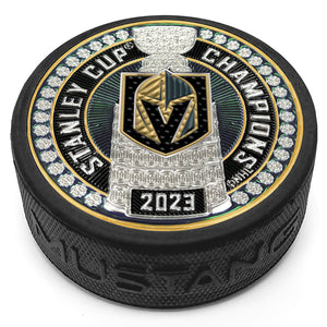VEGAS GOLDEN KNIGHTS STANLEY CUP CHAMPIONS TRIMFLEXX CUP DYNASTY PUCK