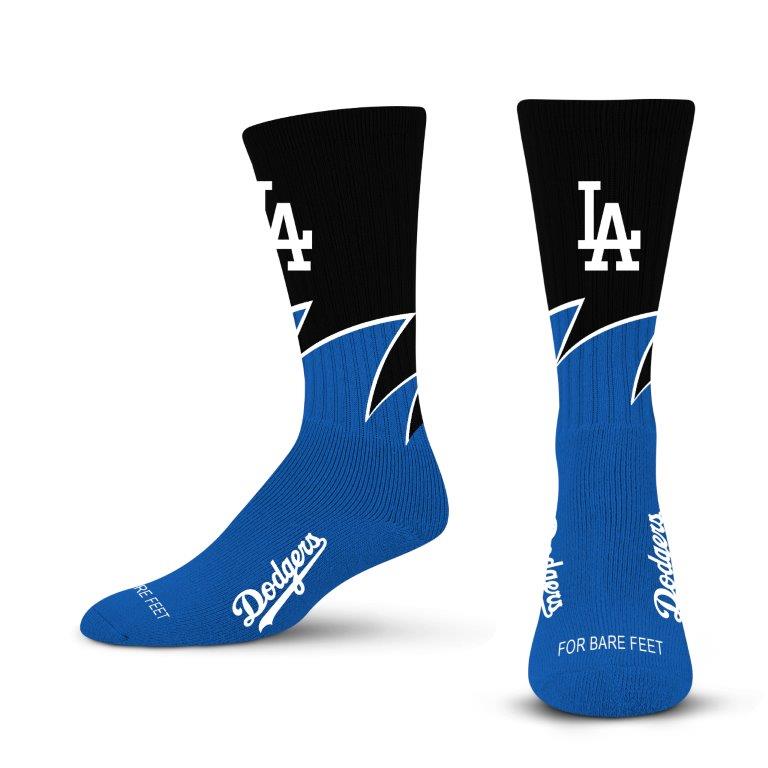 MLB Men's Black Dodgers Wave Sock
