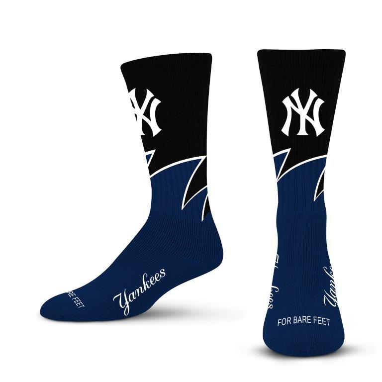 MLB Men's Black Yankees Wave Sock