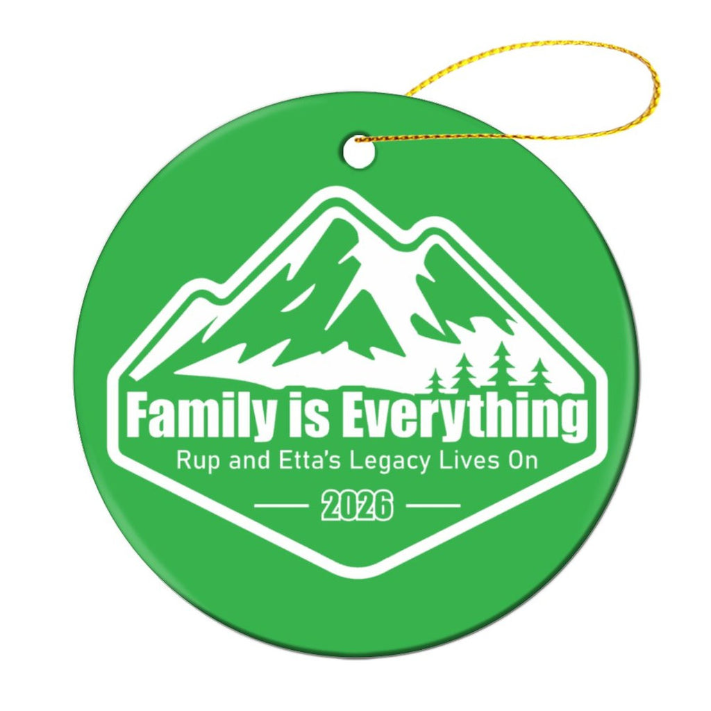 Reunion Round Christmas Ceramic Ornament (Glossy Surface)