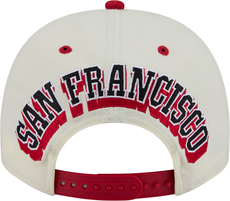 San Francisco 49ers NFL New Era Rear Hit Wordmark A-Frame 9FIFTY Snapback Hat - 2 Tone