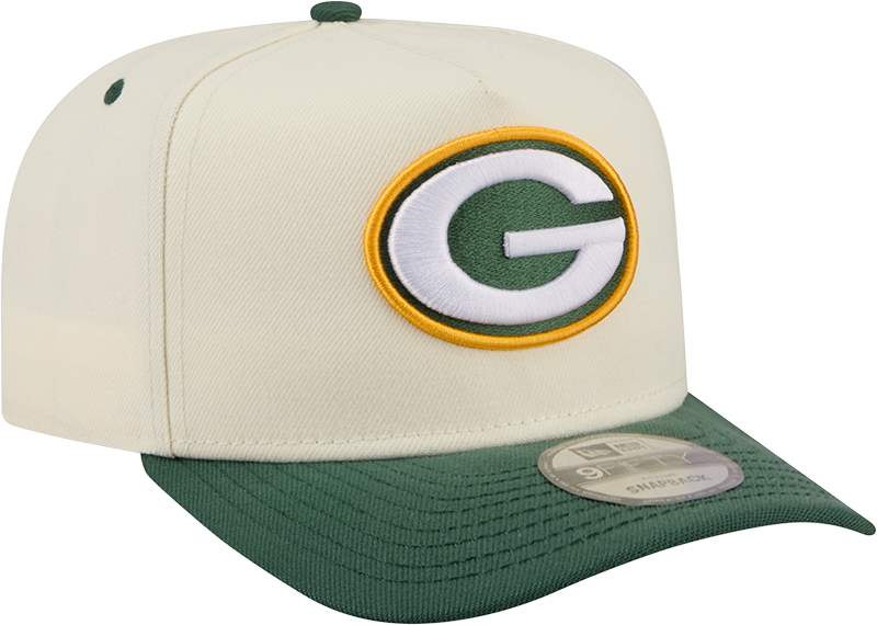 Green Bay Packers NFL New Era Rear Hit Wordmark A-Frame 9FIFTY Snapback Hat - 2 Tone