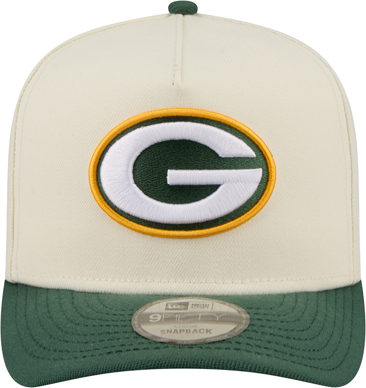 Green Bay Packers NFL New Era Rear Hit Wordmark A-Frame 9FIFTY Snapback Hat - 2 Tone