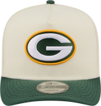 Green Bay Packers NFL New Era Rear Hit Wordmark A-Frame 9FIFTY Snapback Hat - 2 Tone