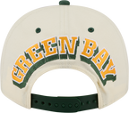 Green Bay Packers NFL New Era Rear Hit Wordmark A-Frame 9FIFTY Snapback Hat - 2 Tone