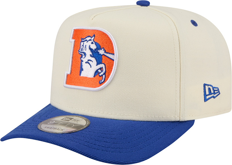 Denver Broncos NFL New Era Rear Hit Wordmark A-Frame 9FIFTY Snapback Hat - 2 Tone