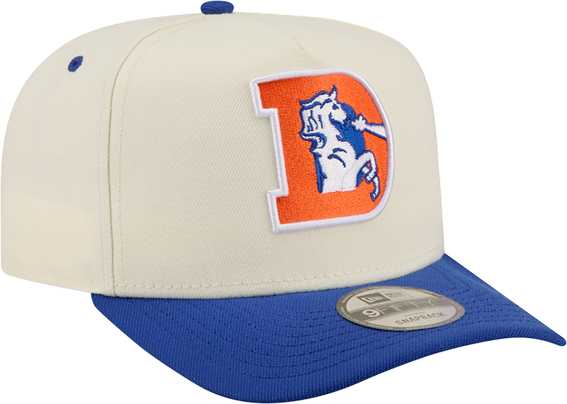 Denver Broncos NFL New Era Rear Hit Wordmark A-Frame 9FIFTY Snapback Hat - 2 Tone