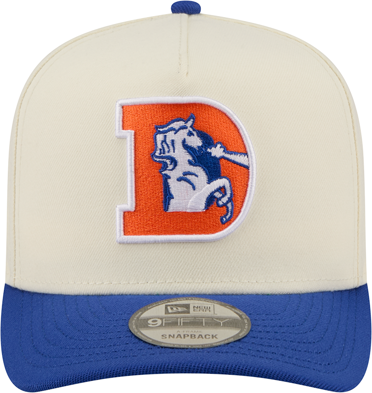 Denver Broncos NFL New Era Rear Hit Wordmark A-Frame 9FIFTY Snapback Hat - 2 Tone