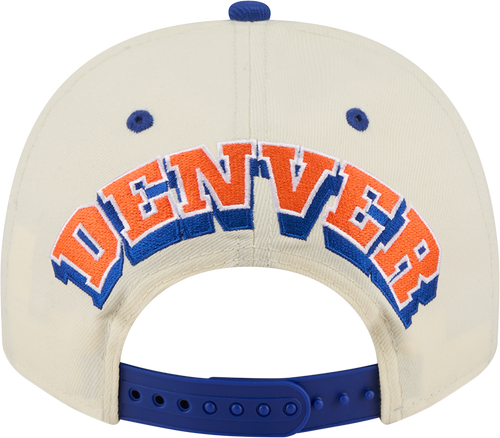 Denver Broncos NFL New Era Rear Hit Wordmark A-Frame 9FIFTY Snapback Hat - 2 Tone