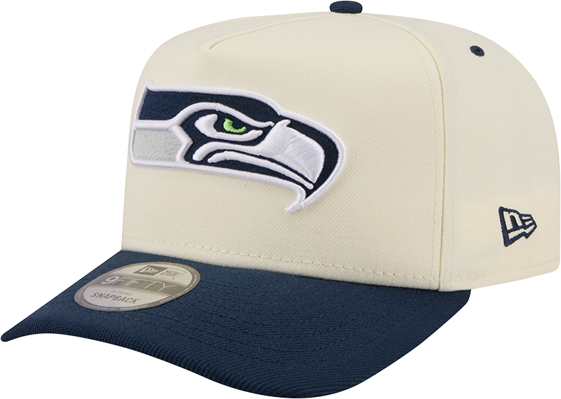 Seattle Seahawks NFL New Era Rear Hit Wordmark A-Frame 9FIFTY Snapback Hat - 2 Tone