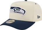 Seattle Seahawks NFL New Era Rear Hit Wordmark A-Frame 9FIFTY Snapback Hat - 2 Tone