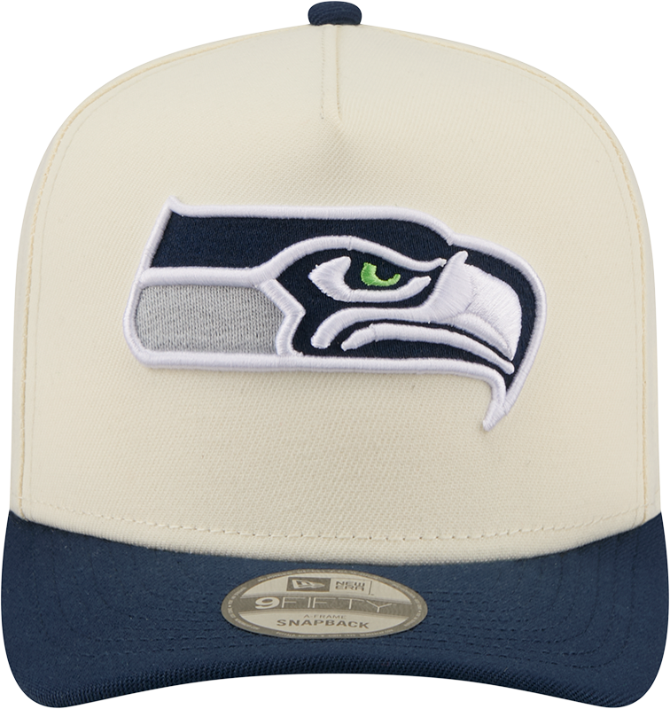 Seattle Seahawks NFL New Era Rear Hit Wordmark A-Frame 9FIFTY Snapback Hat - 2 Tone