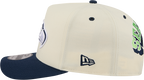 Seattle Seahawks NFL New Era Rear Hit Wordmark A-Frame 9FIFTY Snapback Hat - 2 Tone