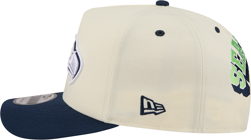 Seattle Seahawks NFL New Era Rear Hit Wordmark A-Frame 9FIFTY Snapback Hat - 2 Tone