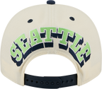Seattle Seahawks NFL New Era Rear Hit Wordmark A-Frame 9FIFTY Snapback Hat - 2 Tone