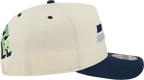 Seattle Seahawks NFL New Era Rear Hit Wordmark A-Frame 9FIFTY Snapback Hat - 2 Tone