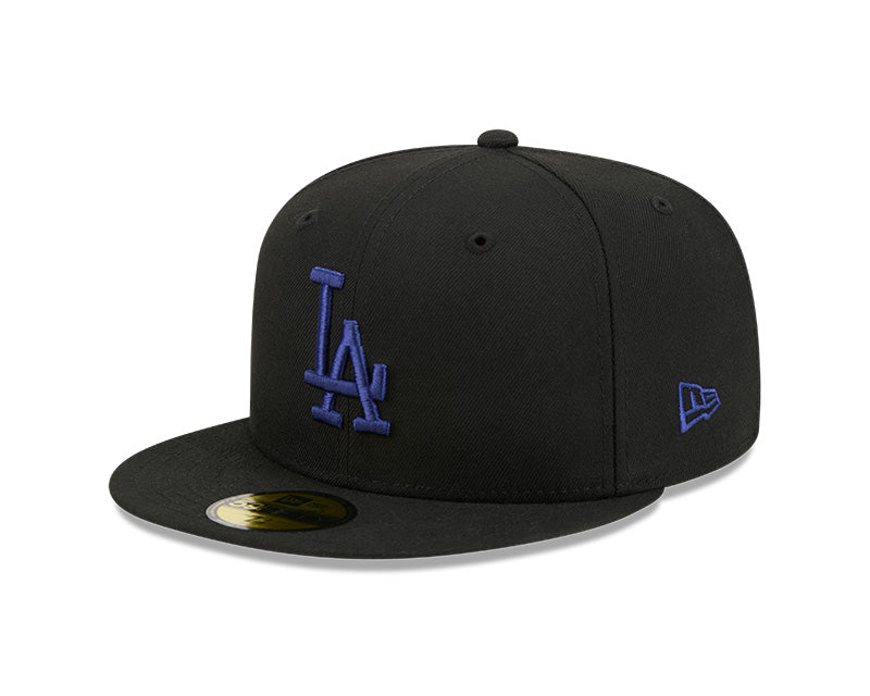 Los Angeles Dodgers New Era 59-Fifty Black Dark Royal Fitted Cap