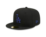 Los Angeles Dodgers New Era 59-Fifty Black Dark Royal Fitted Cap