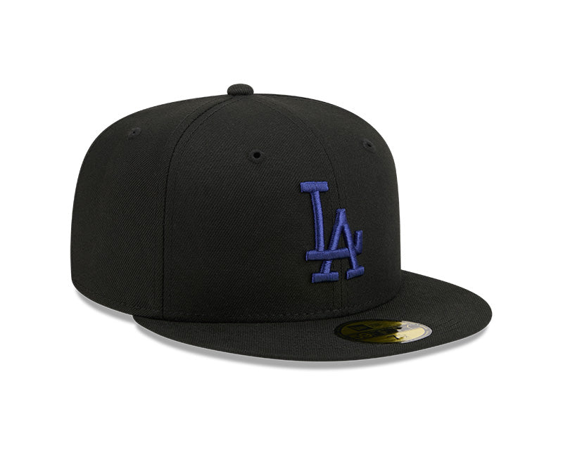 Los Angeles Dodgers New Era 59-Fifty Black Dark Royal Fitted Cap