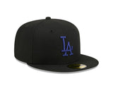 Los Angeles Dodgers New Era 59-Fifty Black Dark Royal Fitted Cap