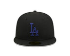 Los Angeles Dodgers New Era 59-Fifty Black Dark Royal Fitted Cap