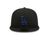 Los Angeles Dodgers New Era 59-Fifty Black Dark Royal Fitted Cap