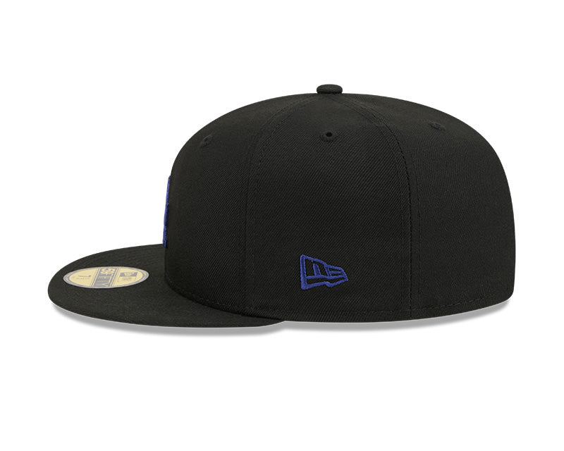 Los Angeles Dodgers New Era 59-Fifty Black Dark Royal Fitted Cap