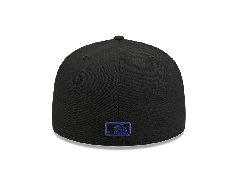 Los Angeles Dodgers New Era 59-Fifty Black Dark Royal Fitted Cap