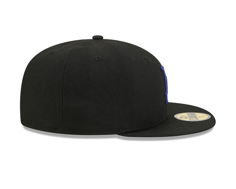 Los Angeles Dodgers New Era 59-Fifty Black Dark Royal Fitted Cap
