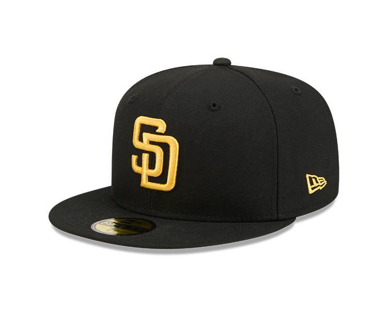 San Diego Padres New Era 59-Fifty 5950 Black Team Color Fitted Cap