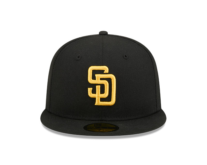 San Diego Padres New Era 59-Fifty 5950 Black Team Color Fitted Cap