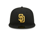 San Diego Padres New Era 59-Fifty 5950 Black Team Color Fitted Cap