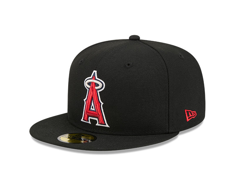 Los Angeles Angels New Era 59-Fifty 5950 Black Team Color Fitted Cap