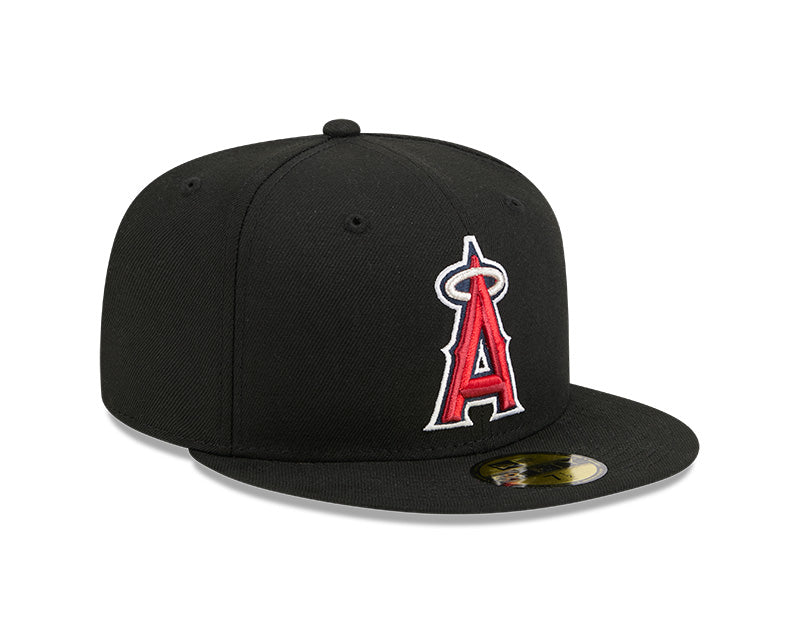Los Angeles Angels New Era 59-Fifty 5950 Black Team Color Fitted Cap