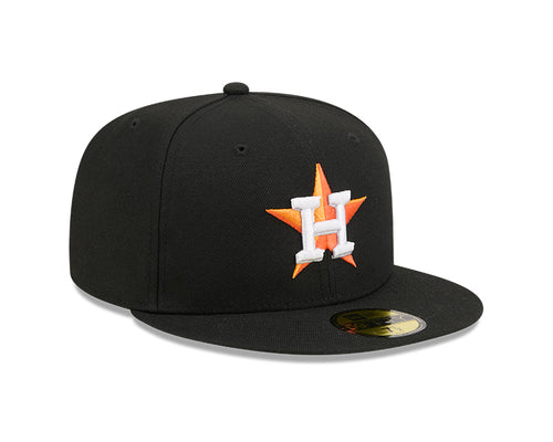 Houston Astros New Era 59-Fifty 5950 Black Team Color Fitted Cap