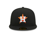 Houston Astros New Era 59-Fifty 5950 Black Team Color Fitted Cap
