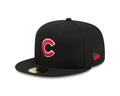 Chicago Cubs New Era 59-Fifty 5950 Black Team Color Fitted Cap