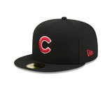 Chicago Cubs New Era 59-Fifty 5950 Black Team Color Fitted Cap